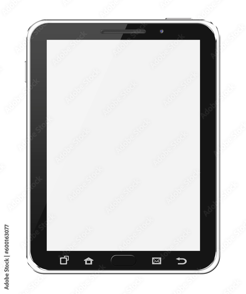 Realistic tablet pc computer with blank screen isolated on white background. Realistic tablet pc computer with blank screen isolated on white background.