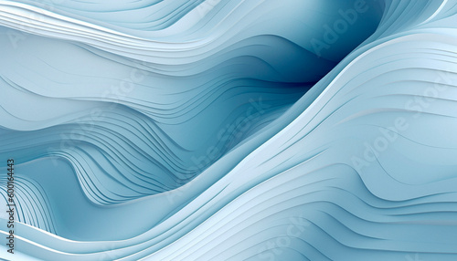 abstract background in the form of blue and white waves. High quality Generative AI