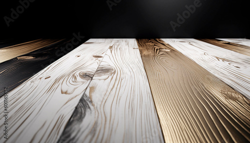 background with natural expensive wood and gold. High quality Generative AI photo