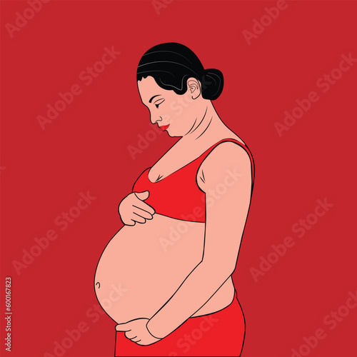 pregnant women vector art work and color