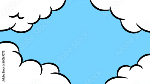 blue sky with clouds cartoon somic stye background