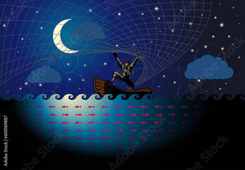 Pesca notturna al chiaro di luna