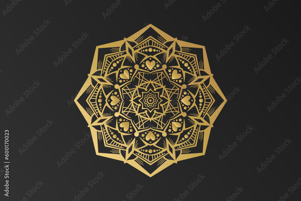 Golden Modern Mandala Graphic Design Vector Template