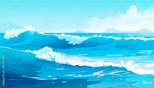 summer beach background with blue sea. High quality illustration Generative AI © NeuroSky