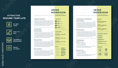 Best Resume Template - Stand Out in the Job Market with Our Professional Design (ID: 600170411)