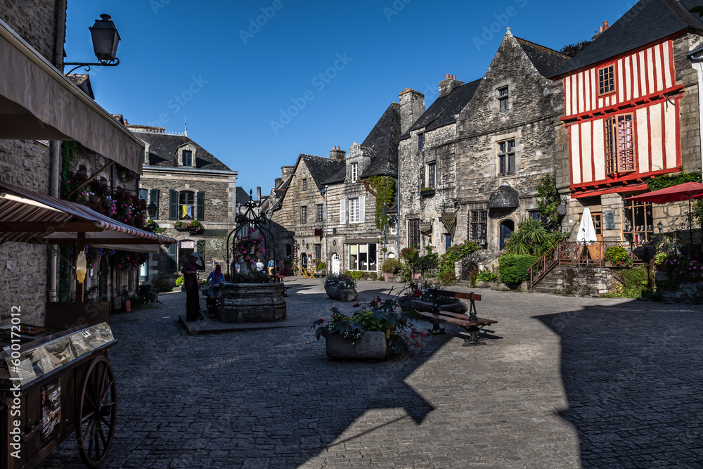 Ancient Buildings In Picturesque Village Rochefort En Terre In The Department Of Morbihan In Brittany, France