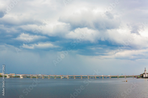 bridge on the background of a thunderstorm