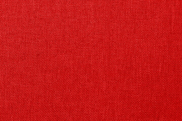 Dark red linen fabric cloth texture background, seamless pattern of natural textile.