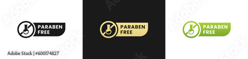 Parabens free mark or paraben free sign vector isolated in flat style. Paraben free mark for product packaging design element. Simple Parabens free sign isolated. photo