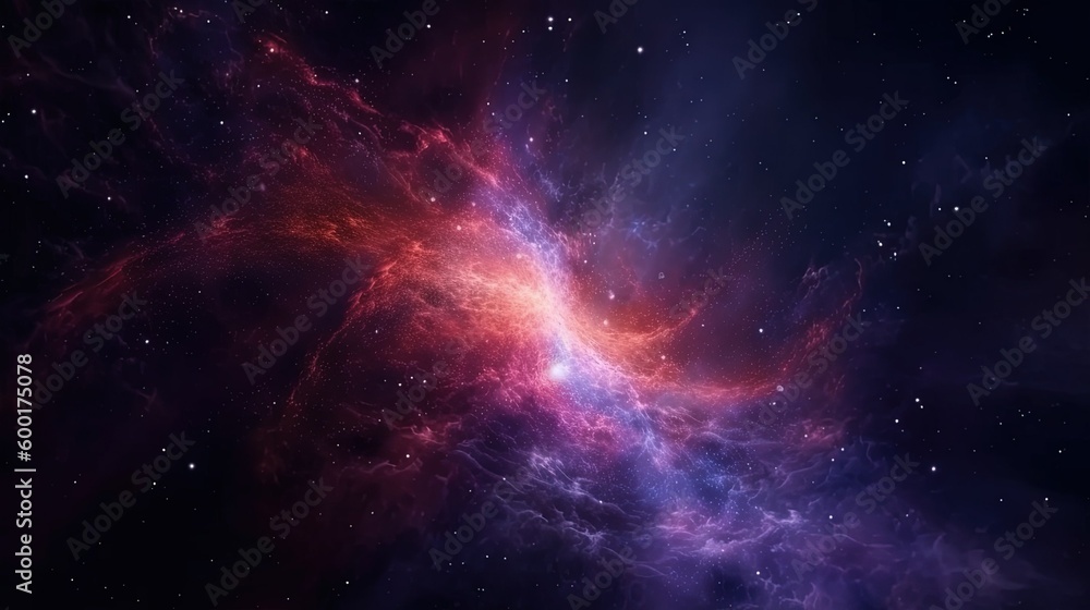 Naklejka premium Abstract outer space background created with Generative AI technology.