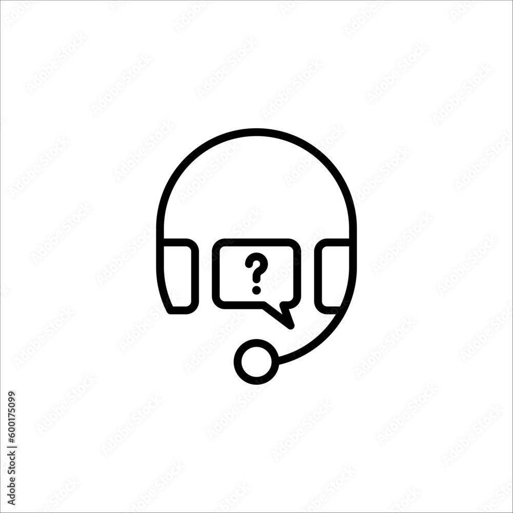 Help and support icon set. Сollection of simple linear web icon on white background Help and support icon set. Сollection of simple linear web icon on white background