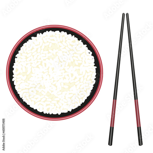illustration of cute rice bowl 