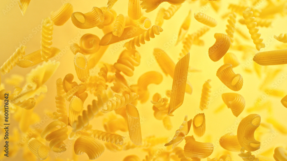Dry pasta mix flying in the air. Dry pasta mix flying in the air.