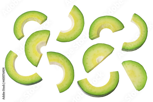 Avocado isolated. Ripe avocado slices on a transparent background. © Денис Петровских