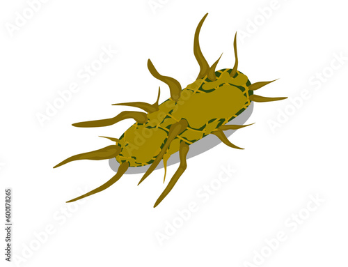 Listeria bacterium vector illustration. Listeriosis infection outbreak concept. 