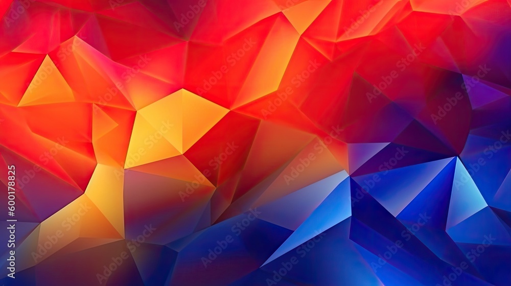 Abstract polygonal background with low-poly 3D shapes, generative ai