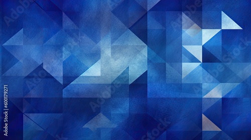 Blue minimalist abstract geometric art for a creative background, generative ai
