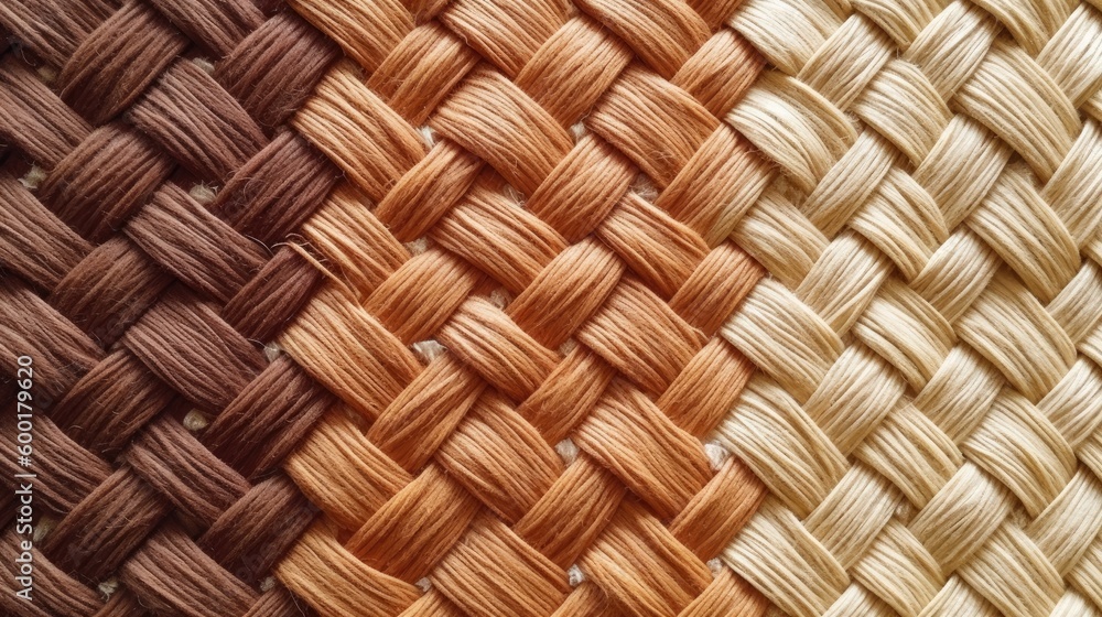 Close-up of a woven fabric texture in natural earth tones, generative ai Close-up of a woven fabric texture in natural earth tones, generative ai