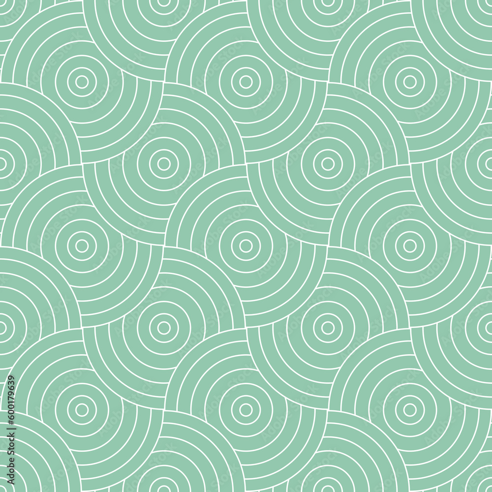 Pattern seamless circle abstract wave background stripe green luxury color and line. Geometric line

