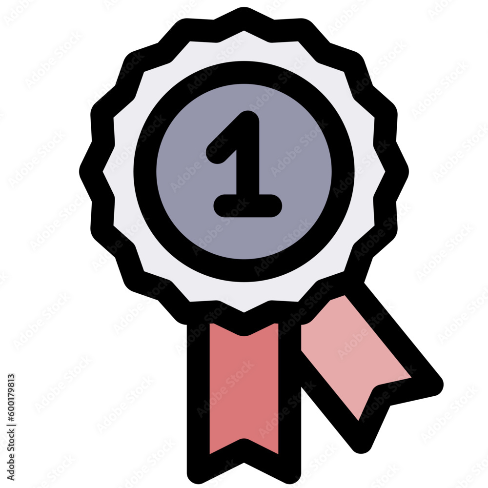number one black outline filled color icon number one black outline filled color icon