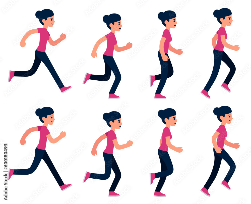 Running woman animation frames