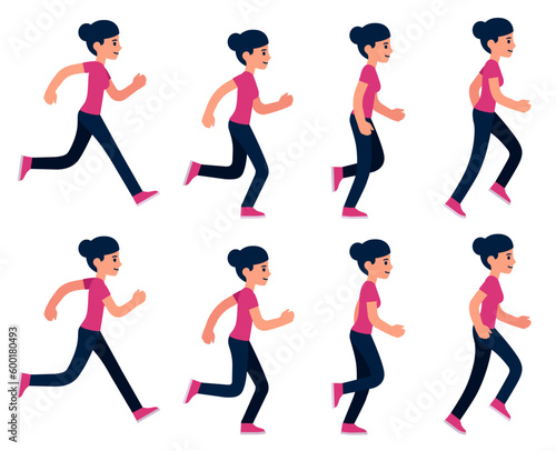 Running woman animation frames