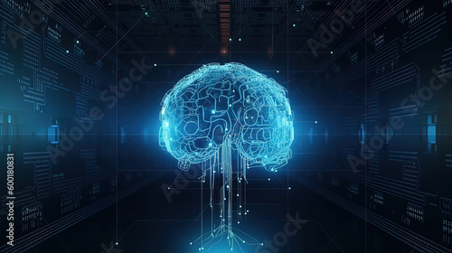 Ai technology brain background digital transformation concept