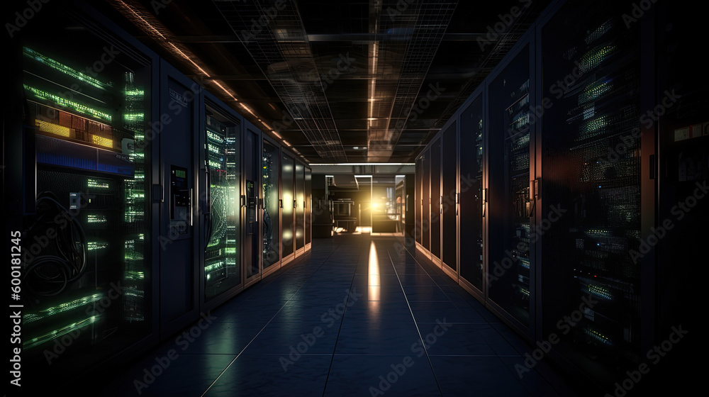 Obraz premium Data server center background, digital hosting