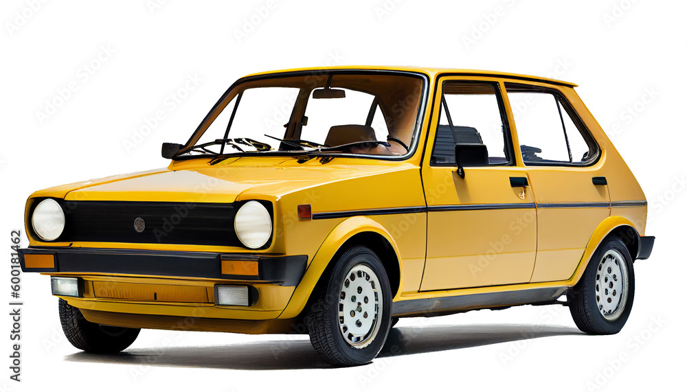 yellow car on a transparent background. AI generator