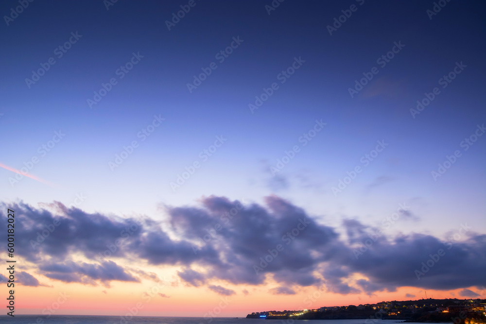 Fototapeta premium clouds on the sky at twilight. beautiful nature background in colorful light at dawn