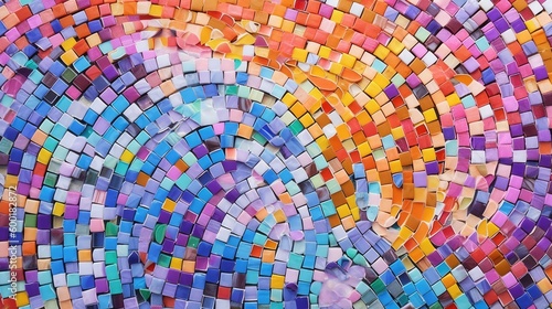 Vibrant  multicolored mosaic tile pattern for a bold background  generative ai