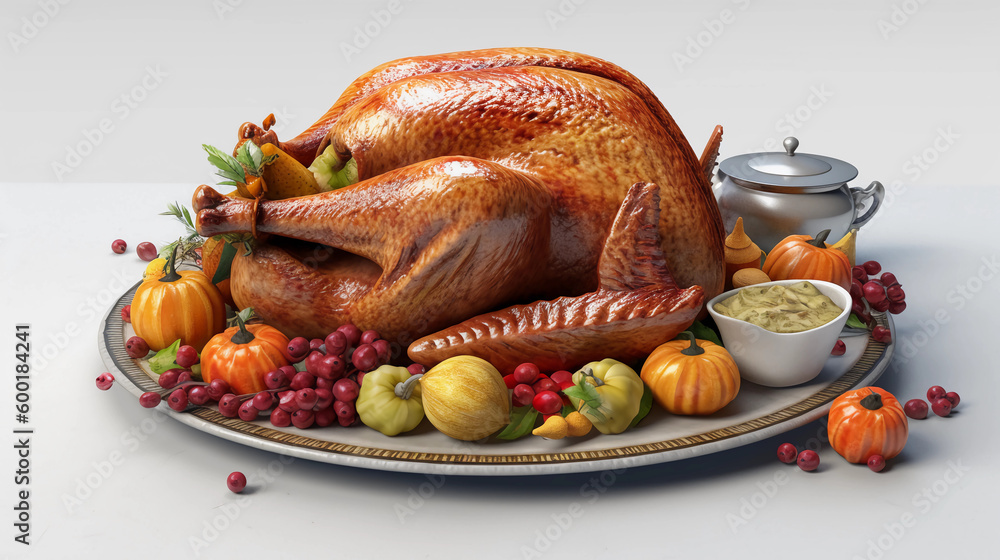 Thanksgiving Meal 2023 New Table Different Dishes Stock Illustration