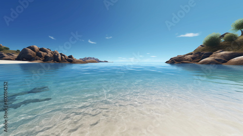 Beach Artwork Illustration Art Sunny Summer Blue Sky New 2023