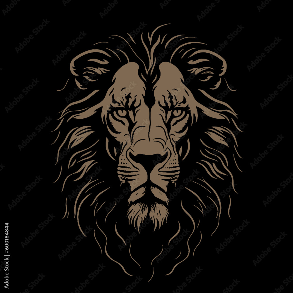 A black background with a lion's head on it.