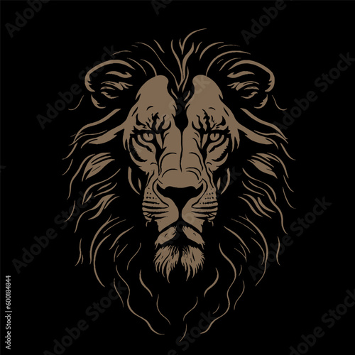 Fototapeta Naklejka Na Ścianę i Meble -  A black background with a lion's head on it.