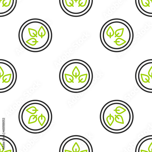 Line Vegan food diet icon isolated seamless pattern on white background. Organic, bio, eco symbol. Vegan, no meat, lactose free, healthy, fresh and nonviolent food. Vector