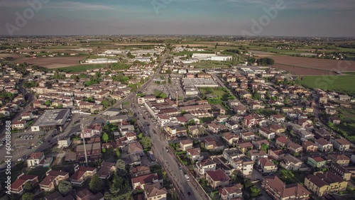Aerial Sunset Panorama of Lendinara Cityscape photo