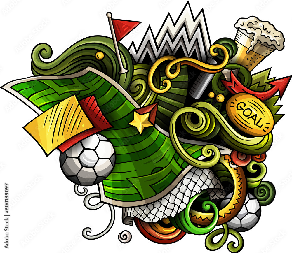 Fototapeta premium Soccer detailed cartoon illustration