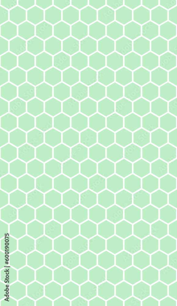 Green hexagon honeycomb seamless background pattern. Abstract geometric graphic hexagon pattern background	