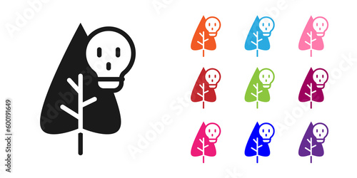 Black Poison flower icon isolated on white background. Set icons colorful. Vector