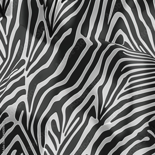 Zebra Tiger Stripes Animal Skin Pattern in Vector Black And White Abstract Zigzag illustration for apparel dress clothes fabric print background 