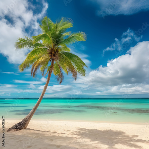 beach with palm trees on a sunny day © Jacob