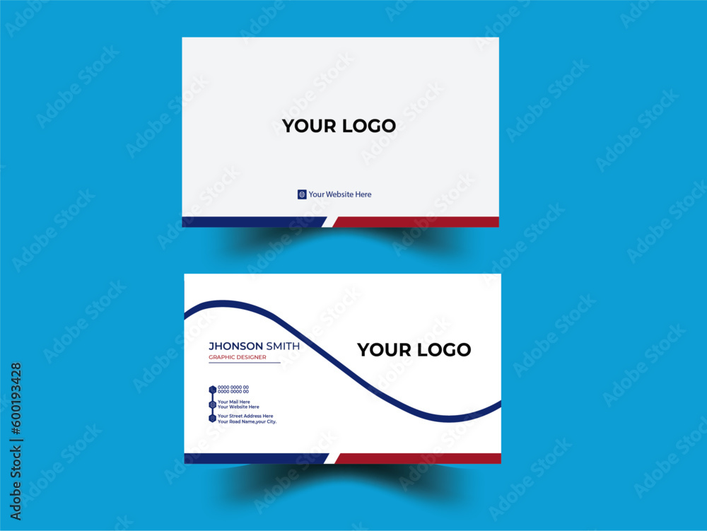 Modern Business Card Template Double Sided Creative Business Card Templateportrait And