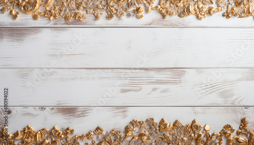 background with natural expensive wood and gold. High quality Generative AI photo