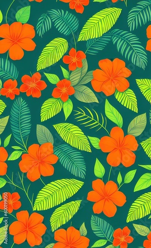 seamless floral pattern created with Generative AI technology