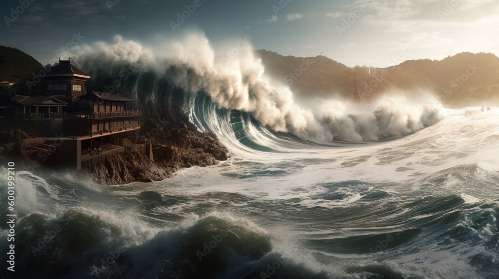 Obraz premium Tsunami - Climate Change