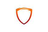 shield simple gradient orange logo template
