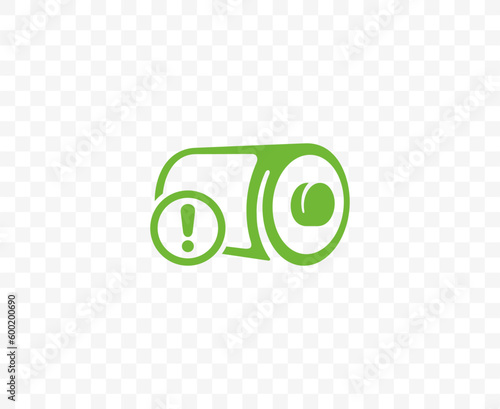 Battery with low charge level  icon design. Accumulator and alkaline battery graphic design