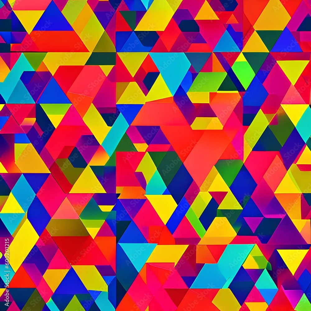 A pattern of colorful triangles in a gradient effect1, Generative AI