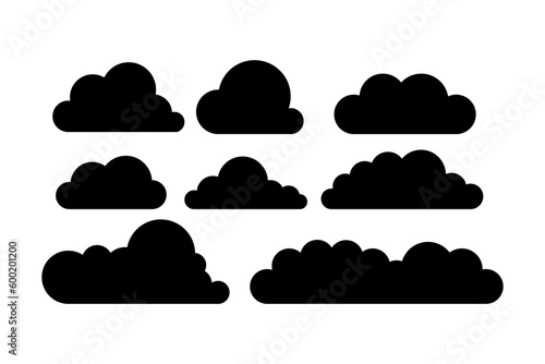 set icon cloud glyph, vector illustration